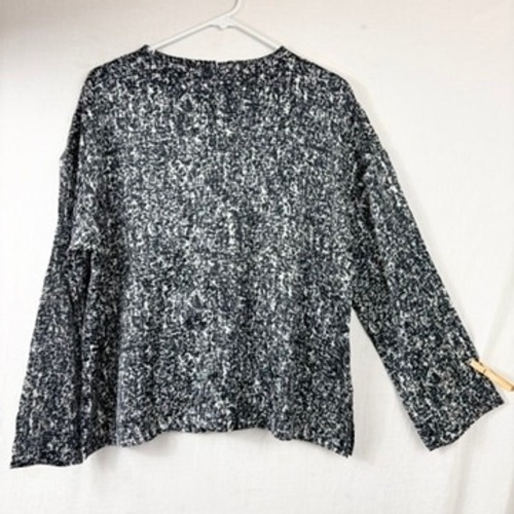 Eileen Fisher Silk Organic Cotton Long Sleeve Blouse Sz Petite Large Lightweight